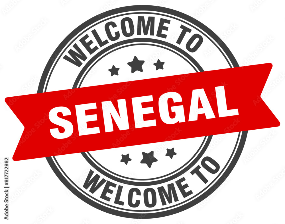 Welcome to Senegal stamp. Senegal round sign Welcome to Senegal stamp. Senegal round sign
