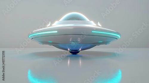 Galactic Cruiser Illuminated by Electric Blue Lights