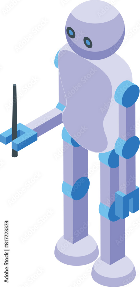 3d isometric design of a modern robot with a sleek, minimalistic style on a white background 3d isometric design of a modern robot with a sleek, minimalistic style on a white background