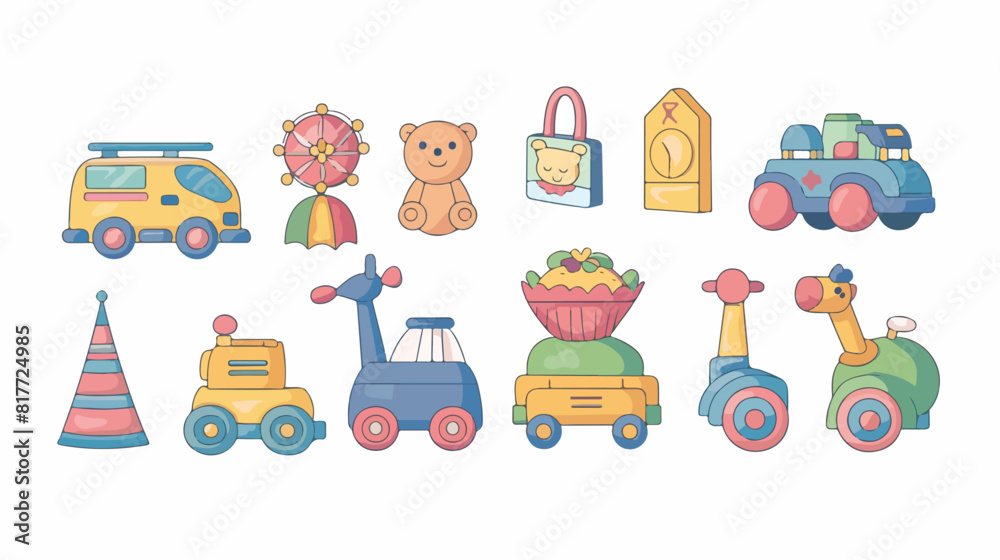 Set of toys on white background Vector illustration V