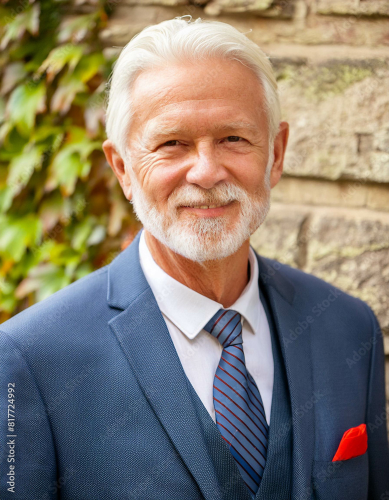 Portrait of a middle-aged businessman in formal attire, AI-generated. x Portrait of a middle-aged businessman in formal attire, AI-generated. x