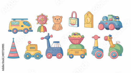 Set of toys on white background Vector illustration V