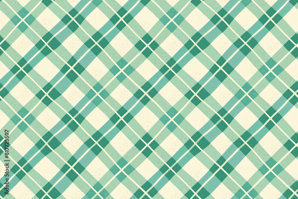 Plaid pattern in green and white tones Plaid pattern in green and white tones