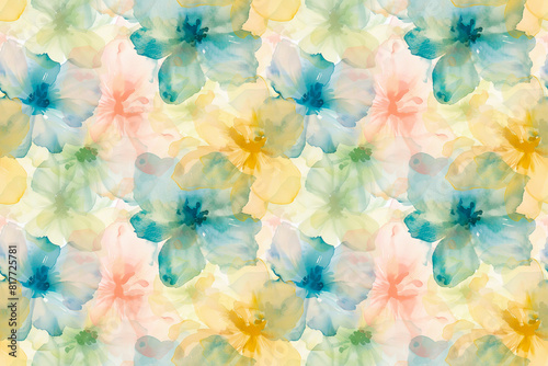 Colorful watercolor floral pattern