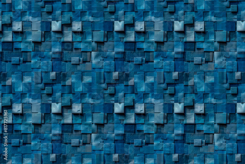 A blue and white pattern of squares