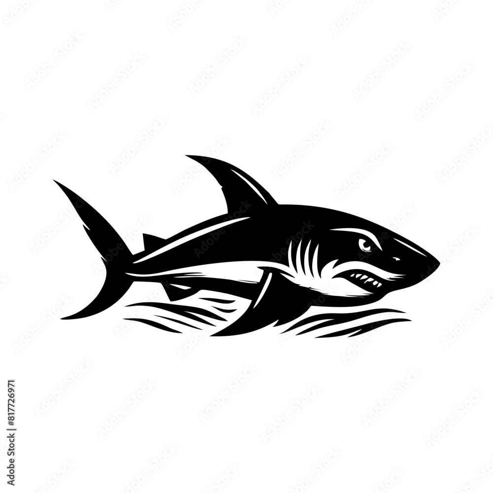 Fototapeta premium Black Shark logo design vector