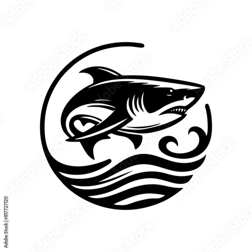 Black Shark logo design vector