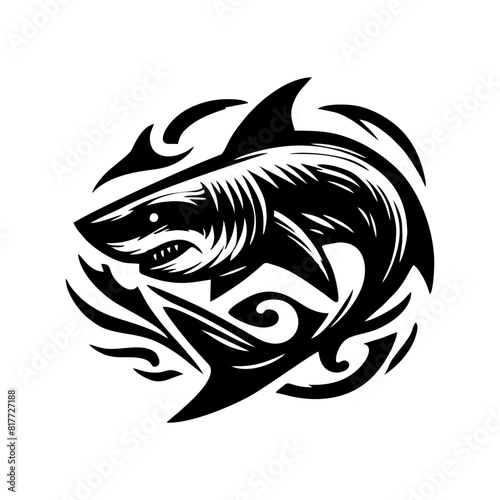 Black Shark logo design vector