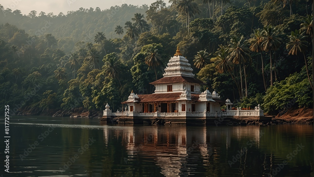 Visuals of the serene Trikkariyoor temple against the backdrop of the Periyar River. Visuals of the serene Trikkariyoor temple against the backdrop of the Periyar River.