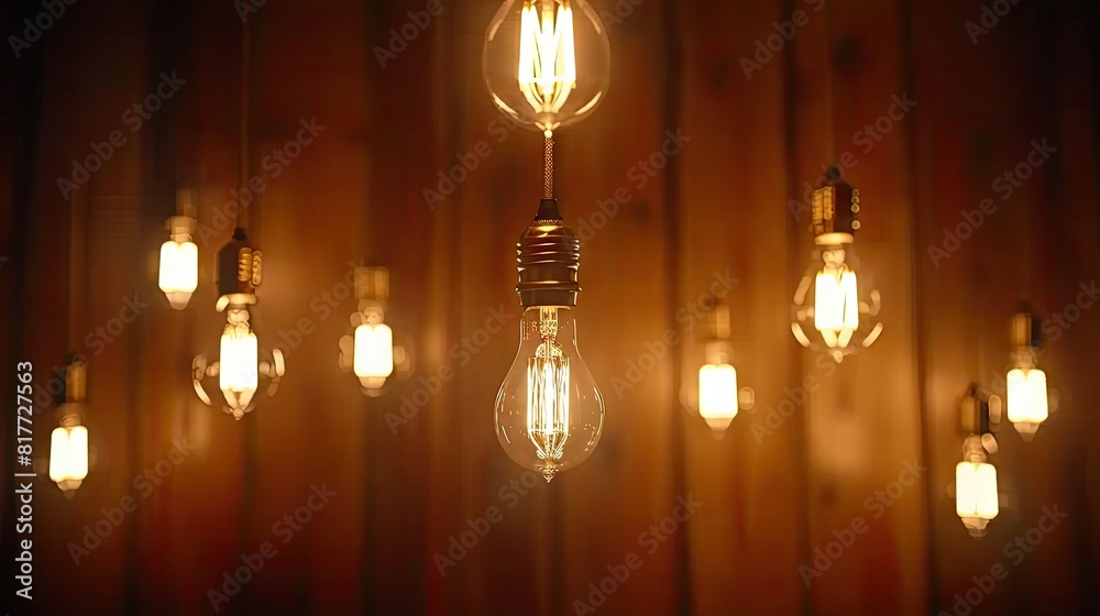 Illuminate Your Ideas: A Group of Light Bulbs on Wooden Background Illuminate Your Ideas: A Group of Light Bulbs on Wooden Background