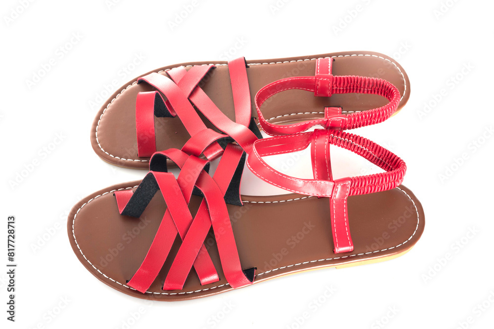 red sandals in studio red sandals in studio