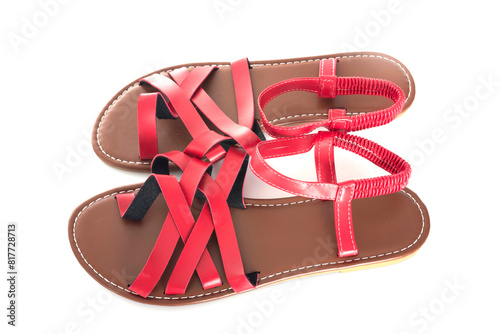 red sandals in studio