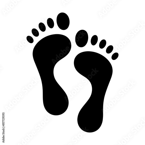 ПечаFoot prints icon set. Human footprints icon isolated on white. Vector illustrationть