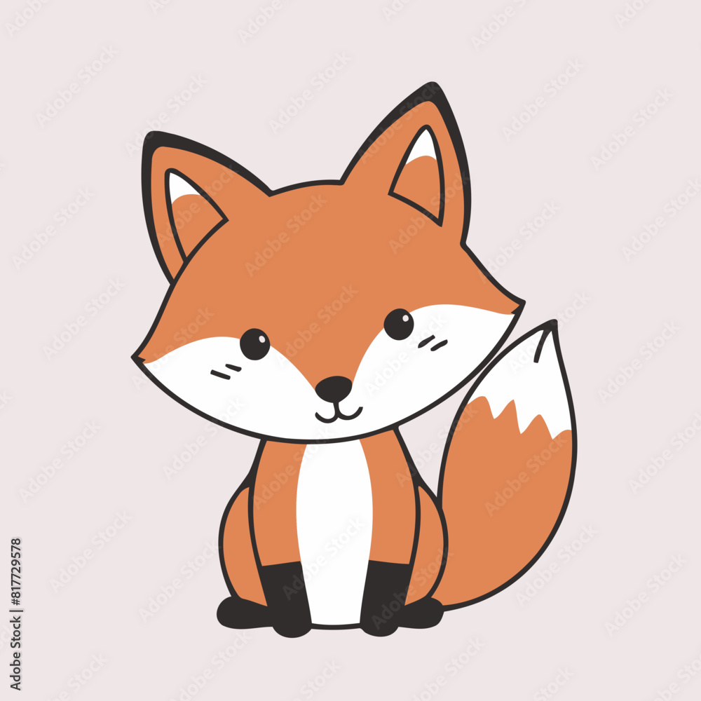Obraz premium Cute Fox for toddlers vector illustration