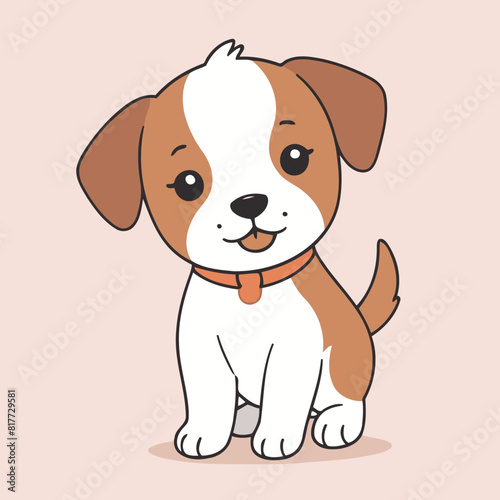 Vector illustration of a cute Puppy for kids books