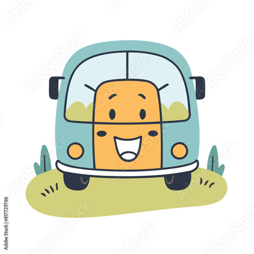 Vector illustration of a sweet Bus for youngsters' imaginative journeys