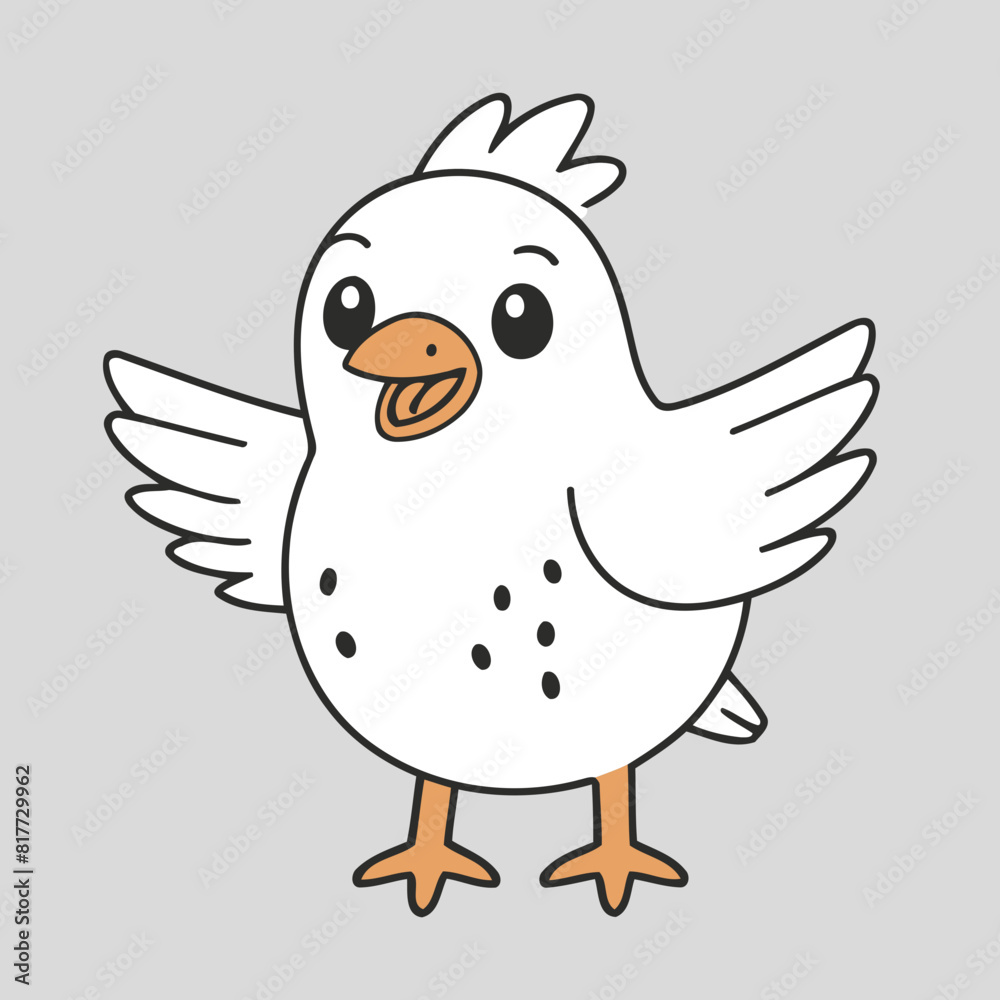 Vector illustration of an adorable Bird for young readers' books Vector illustration of an adorable Bird for young readers' books