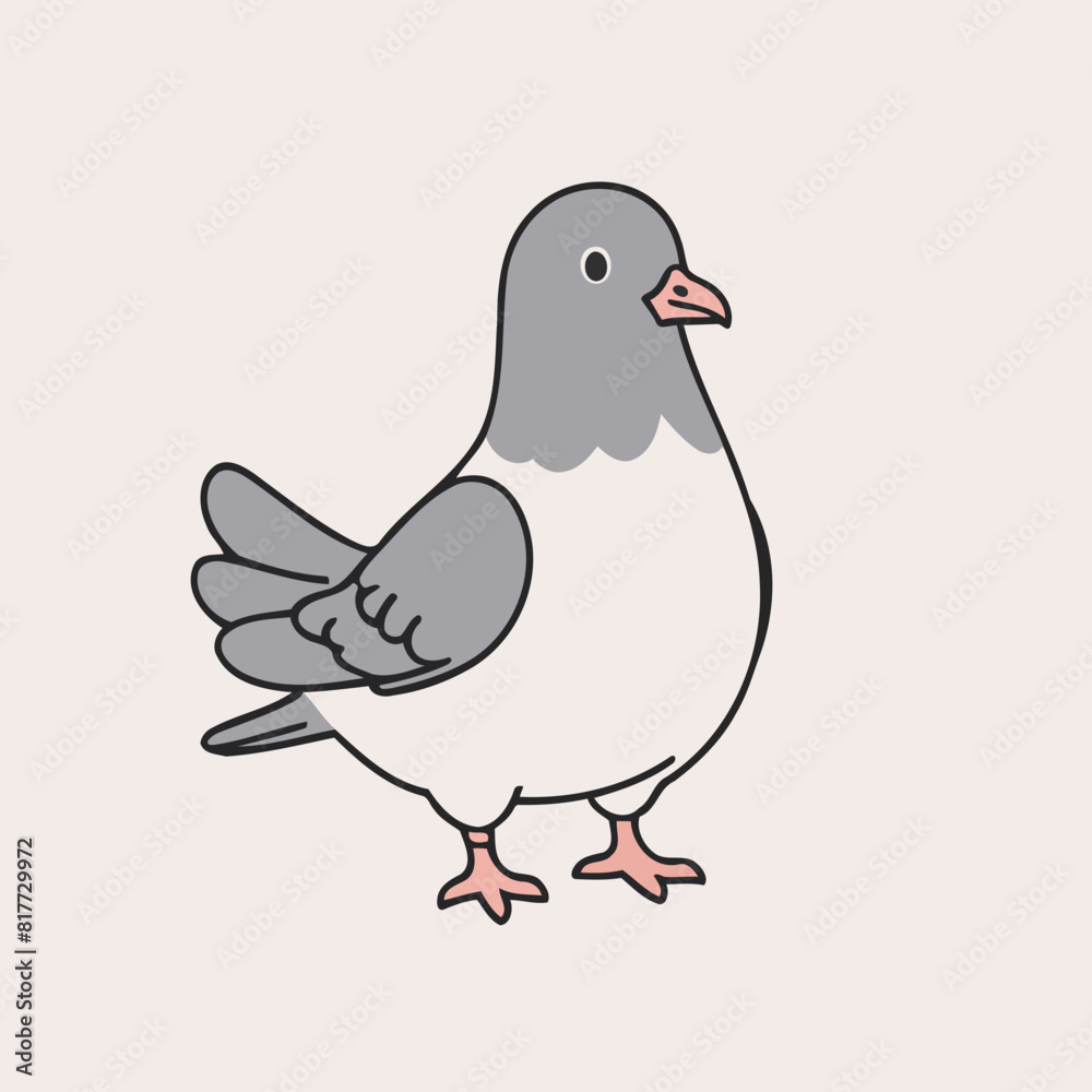 Obraz premium Cute vector illustration of a Pigeon for youngsters' imaginative stories