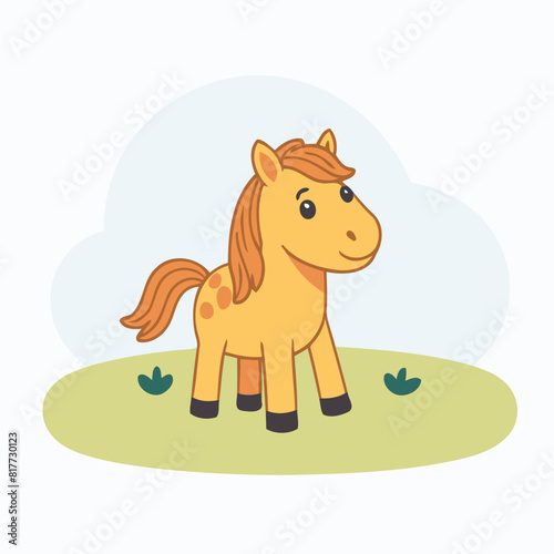 Cute Horse vector illustration for preschoolers' learning moments