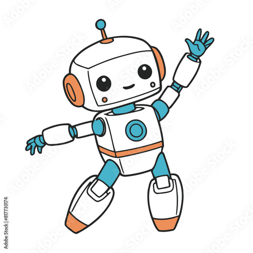 Cute Robot vector illustration for little ones' bedtime routines
