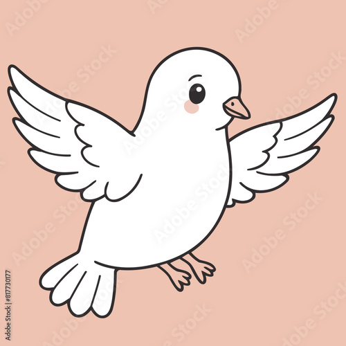 Vector illustration of a delightful Dove for early readers' enjoyment