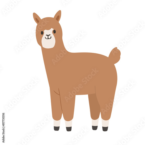 Cute vector illustration of a Alpaca for youngsters' imaginative stories