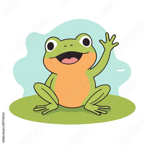 Vector illustration of a sweet Frog for youngsters' imaginative journeys