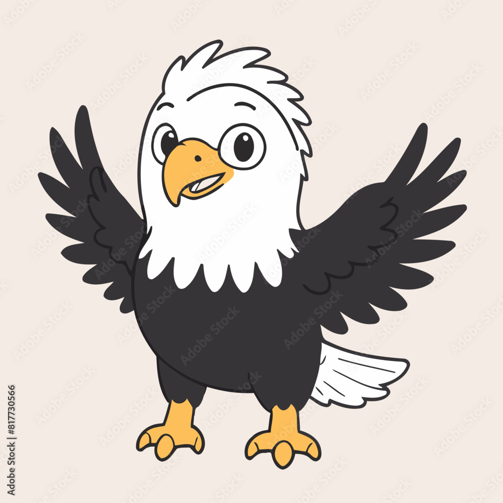 Cute Eagle vector illustration of a for toddlers books