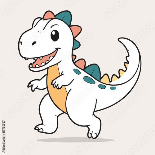 Vector illustration of a cute Dino for kids