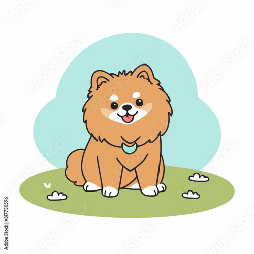 Vector illustration of an enchanting Pomeranian for kids' storytelling