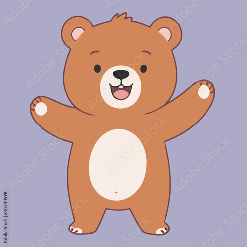 Vector illustration of a sweet Bear for youngsters' imaginative journeys