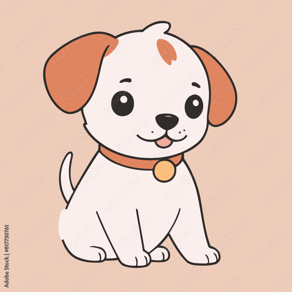 Fototapeta premium Cute Puppy for children's books vector illustration