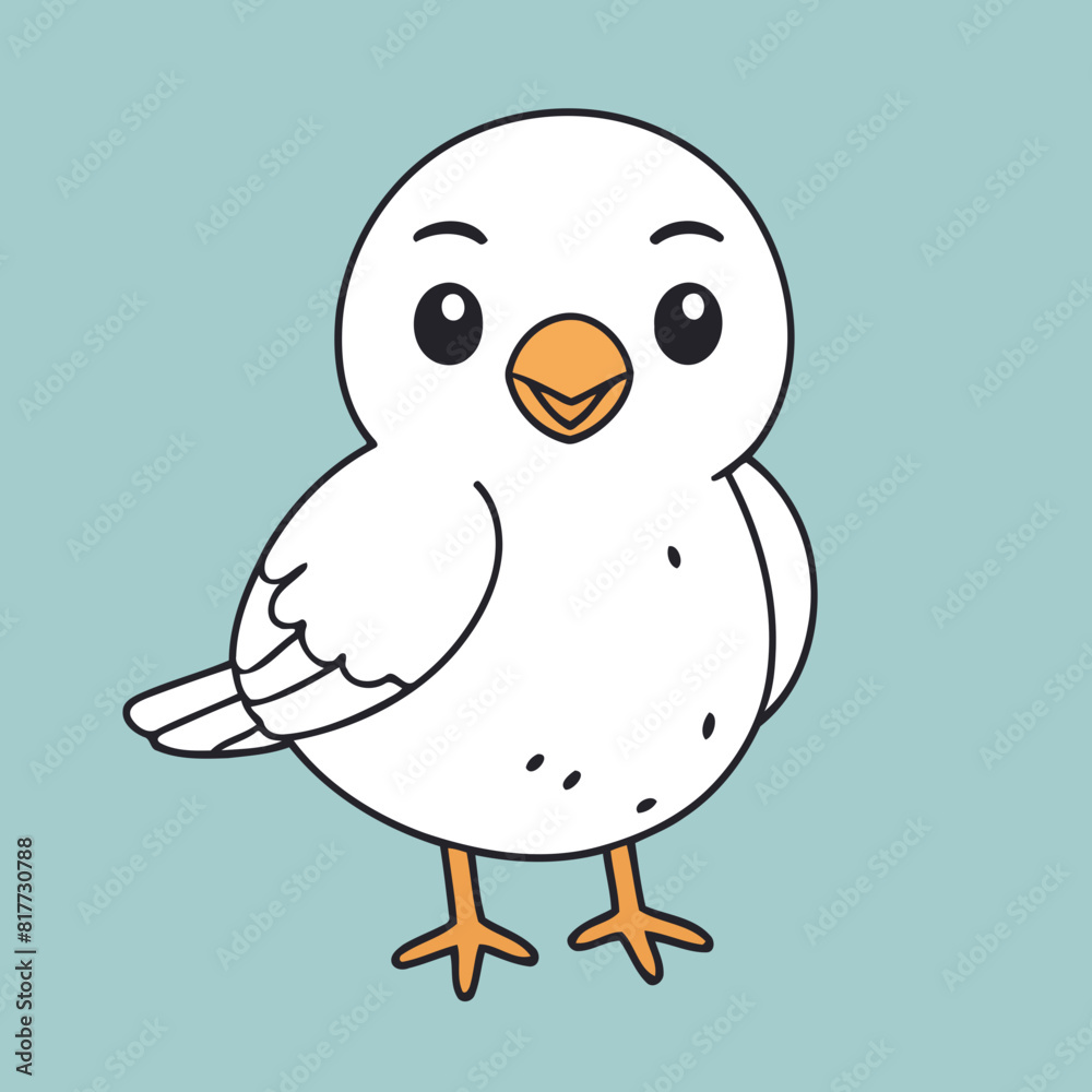 Cute vector illustration of a Bird for kids' reading time Cute vector illustration of a Bird for kids' reading time