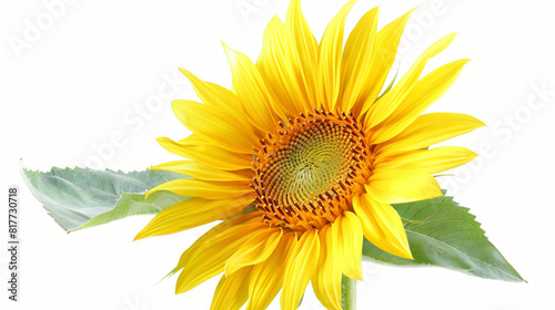 Aromatic sunflower on white background