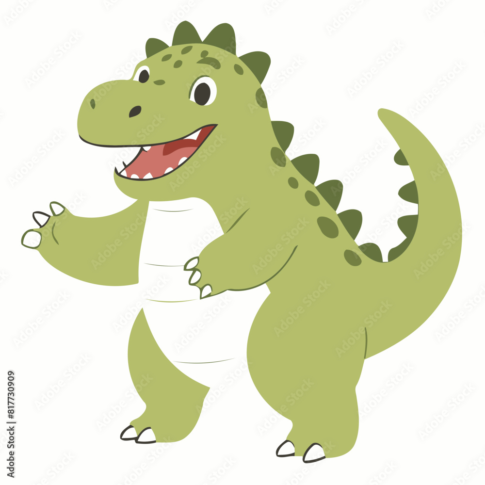 Vector illustration of a sweet Dino for youngsters' imaginative journeys Vector illustration of a sweet Dino for youngsters' imaginative journeys