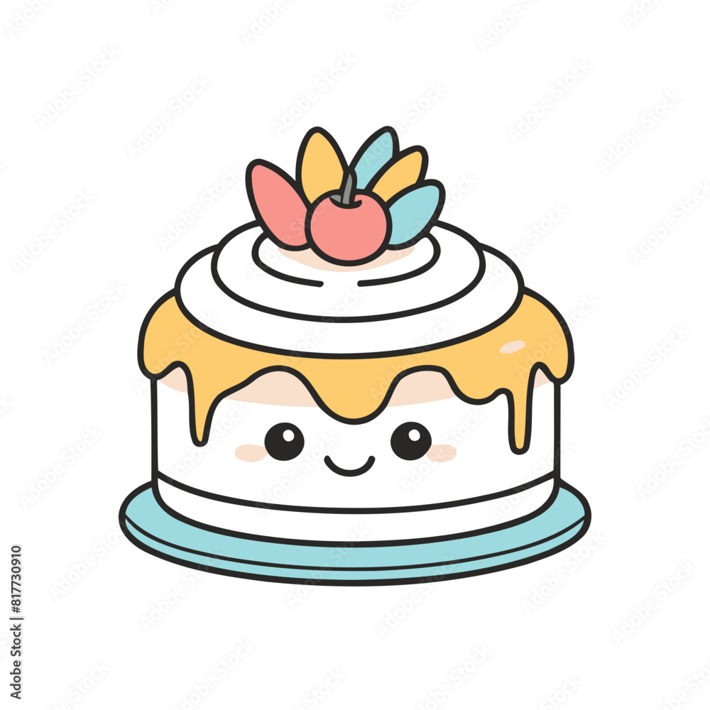 Cute Cake for toddlers' learning books vector illustration Cute Cake for toddlers' learning books vector illustration