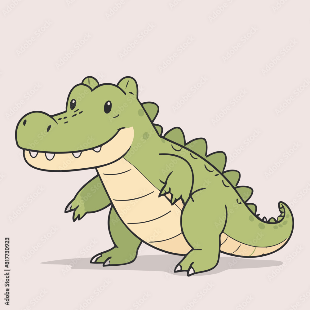 Vector illustration of a cute Crocodile for children Vector illustration of a cute Crocodile for children