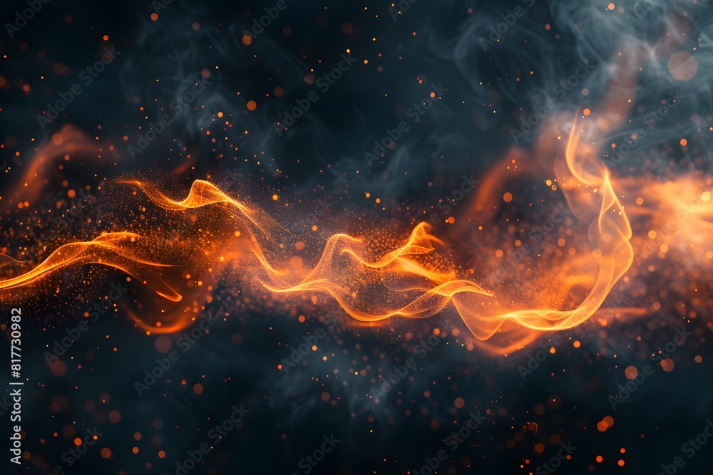 Flames flying through the air in a dimly lit room Flames flying through the air in a dimly lit room