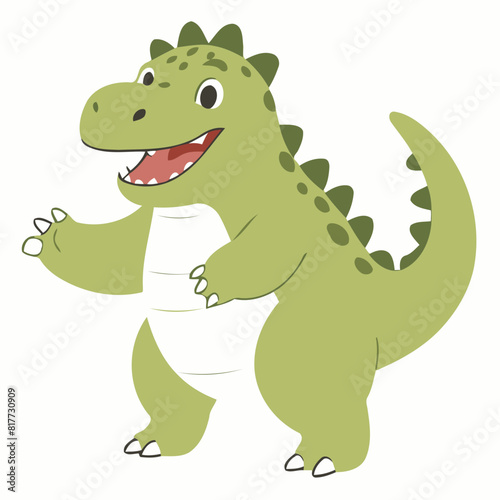 Vector illustration of a sweet Dino for youngsters' imaginative journeys