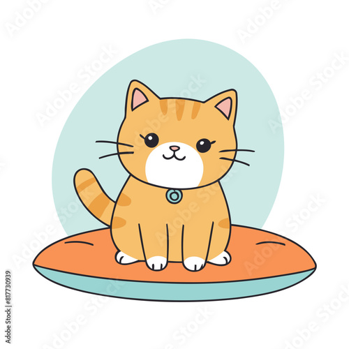 Cute Cat for toddlers books vector illustration