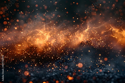 A blurry background of fire and smoke