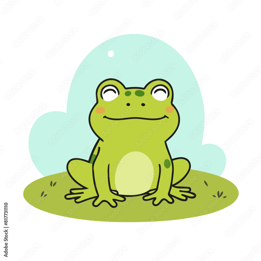 Vector illustration of an enchanting Frog for kids' storytelling Vector illustration of an enchanting Frog for kids' storytelling