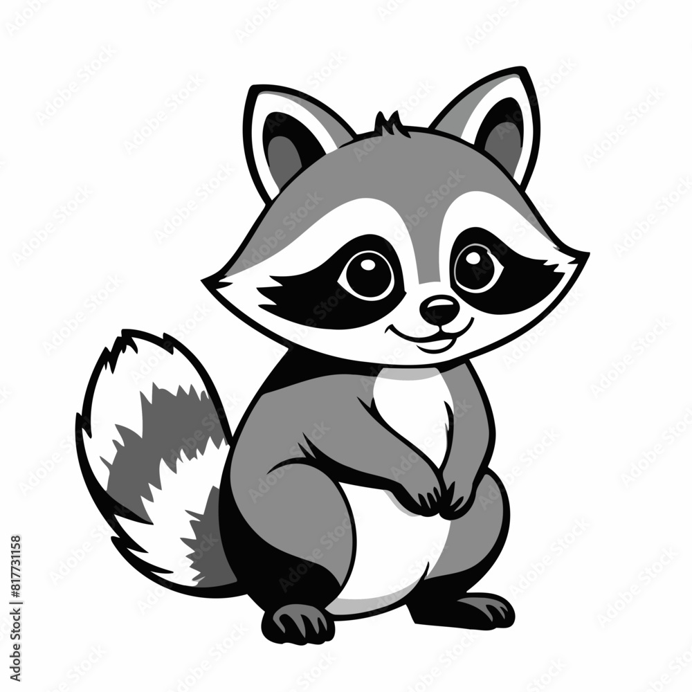 Obraz premium Cute Raccoon vector illustration for kids story book