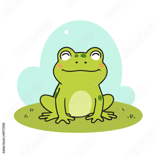 Vector illustration of an enchanting Frog for kids  storytelling