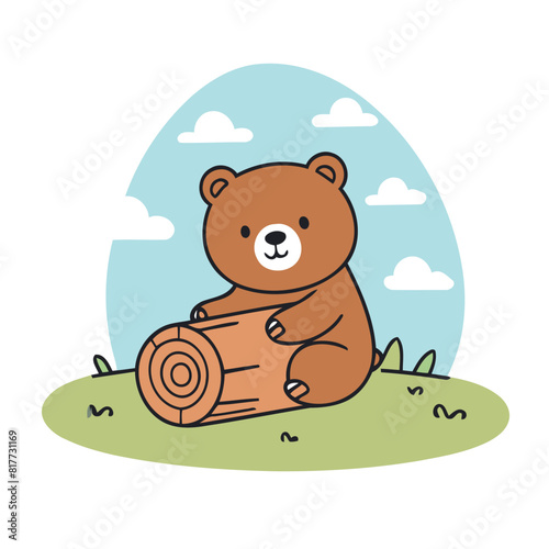 Cute Bear for kids books vector illustration