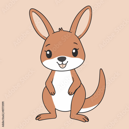 Vector illustration of a playful Kangaroo for preschoolers' storytime