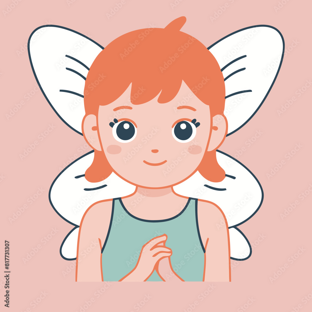 Vector illustration of a friendly Fairy for little ones' joyful exploration Vector illustration of a friendly Fairy for little ones' joyful exploration