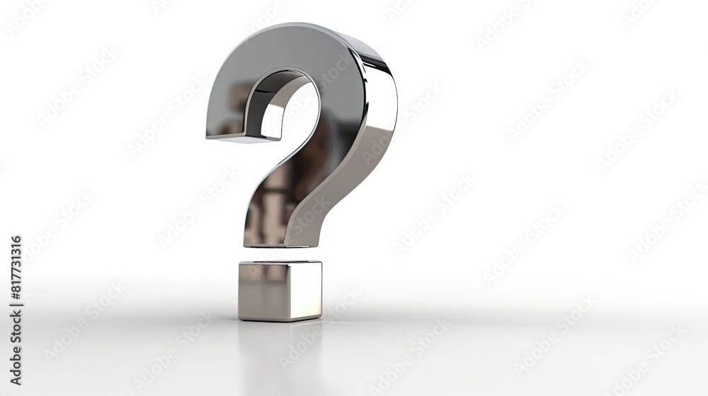 Enigmatic Curiosity: A Question Mark Illuminated on White Enigmatic Curiosity: A Question Mark Illuminated on White