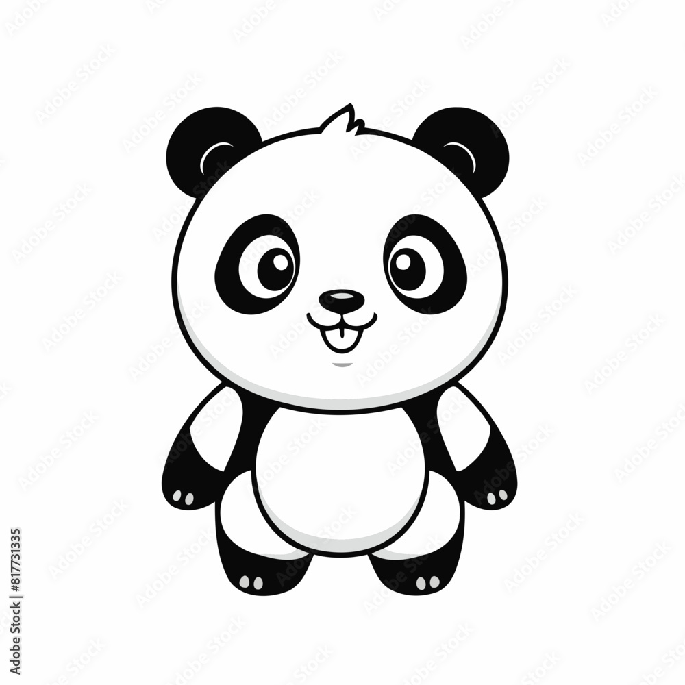 Cute Panda vector illustration for preschoolers' learning moments