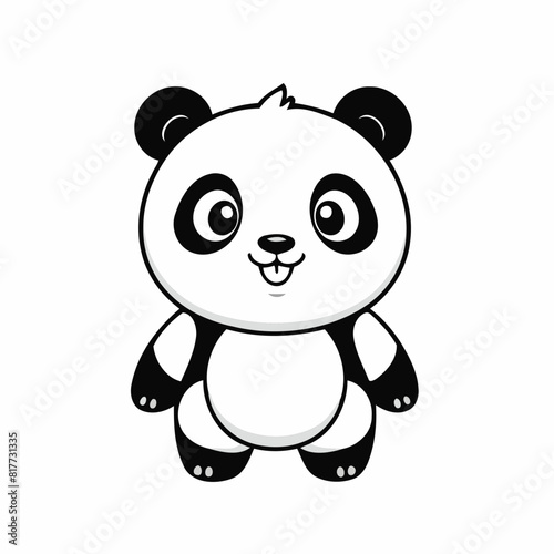 Cute Panda vector illustration for preschoolers' learning moments